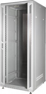 Телекоммуникационный шкаф 19 дюймов напольный 22U, 600x600x1196 мм, стеклянная дверь серый GYDERS GDR-226060G