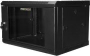 Шкаф телекоммуникационный настенный 19 18U 600х450х901 мм, стеклянная дверь, черный, GYDERS GDR-186045B