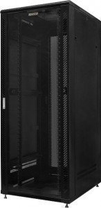 Шкаф напольный телекоммуникационный 42U, 800x1000x2085 мм, стеклянная дверь, черный, GYDERS GDR-428010B