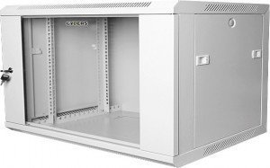 Шкаф настенный 19 12U, 600x350x635 мм, стеклянная дверь, серый, GYDERS GDR-126035G